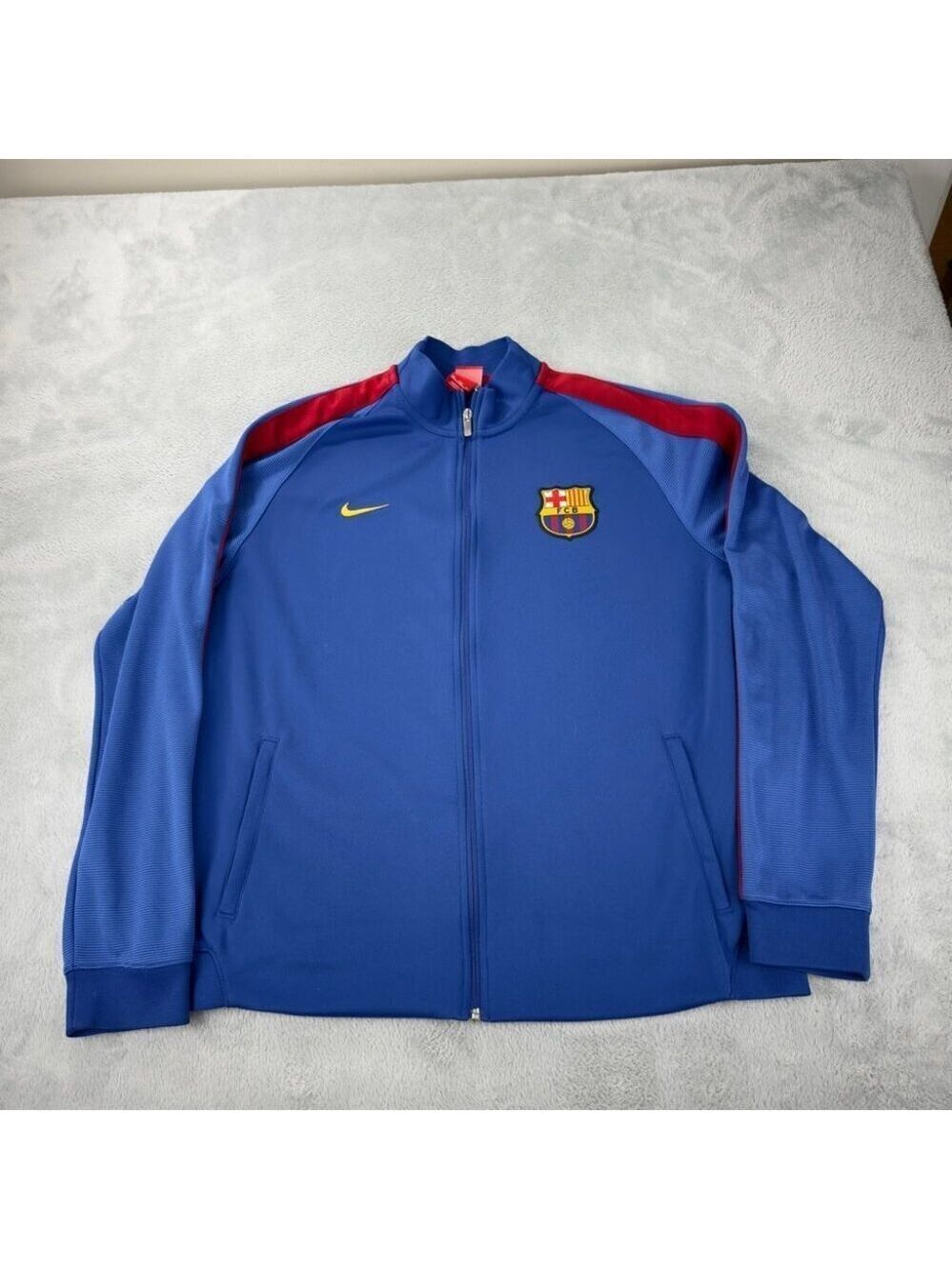 Vintage Nike FC Barcelona Blue/Red Track Jacket Men's Size XXL Full Zip